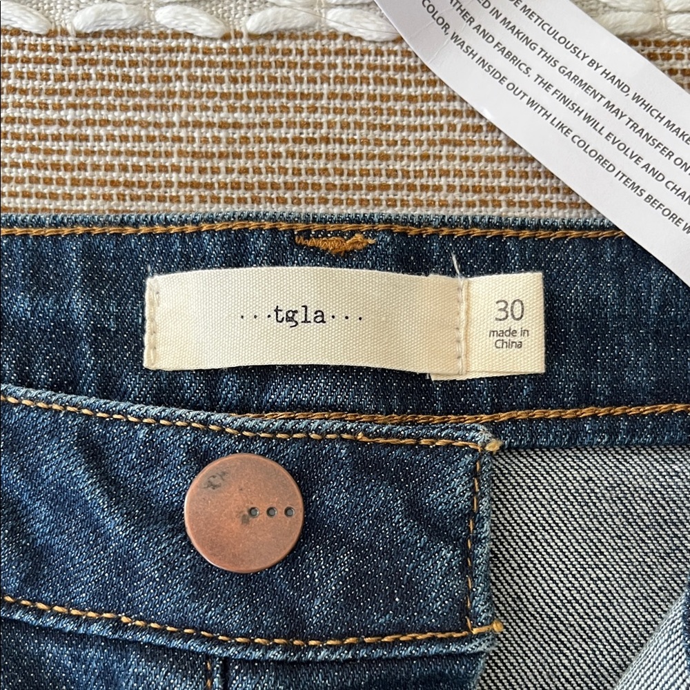 tgla Dark Blue Denim Jeans with cuffs- new - Picture 2 of 6